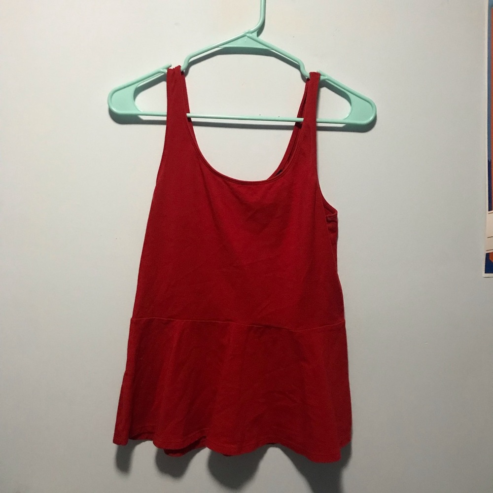 EXPRESS Red Peplum Top